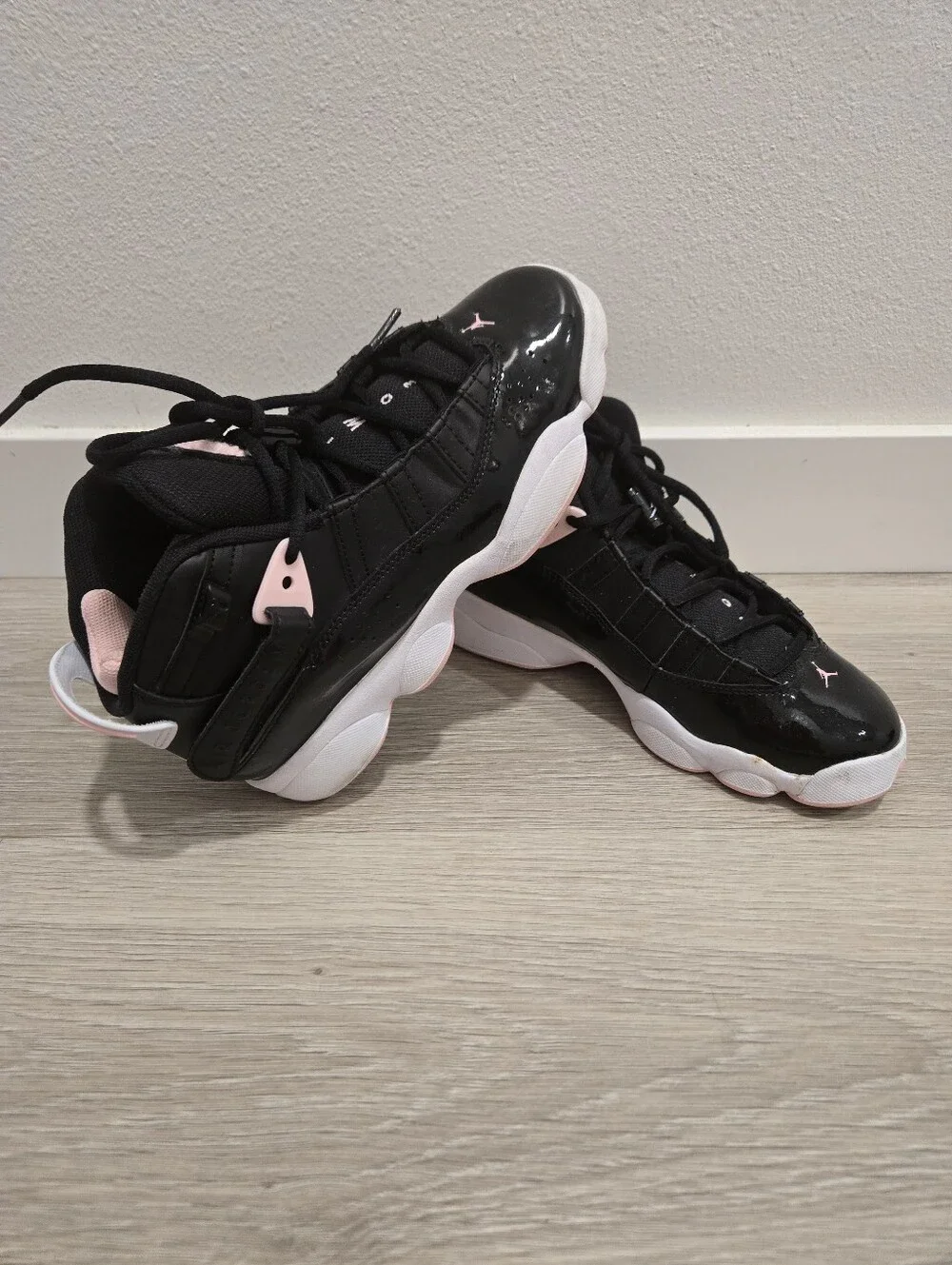 Air Jordan Black & Pink Low-Top Sneakers